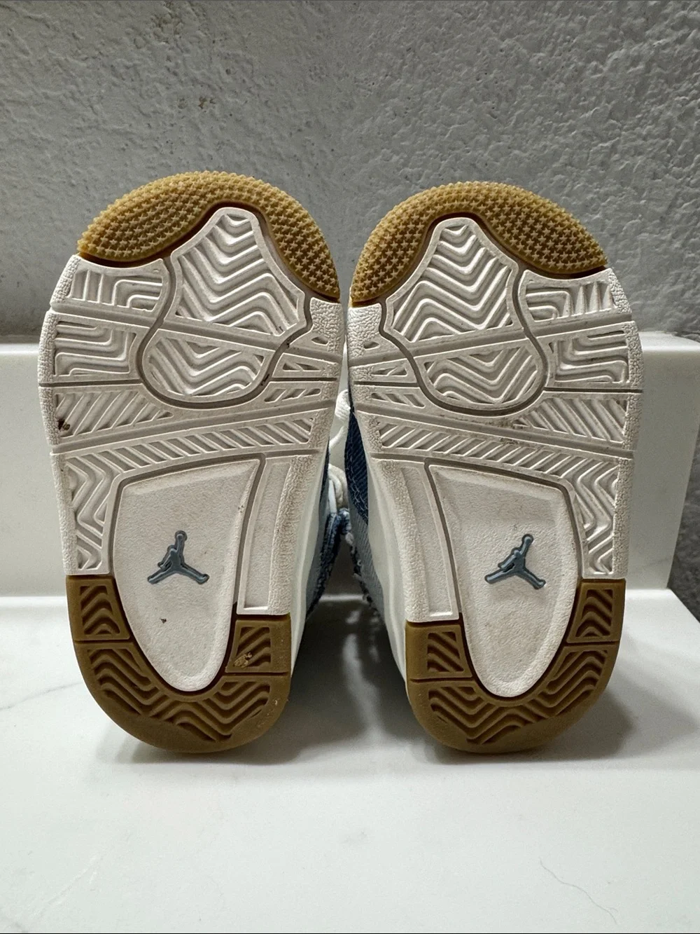 Toddler Blue Denim High-Top Nike Jordans